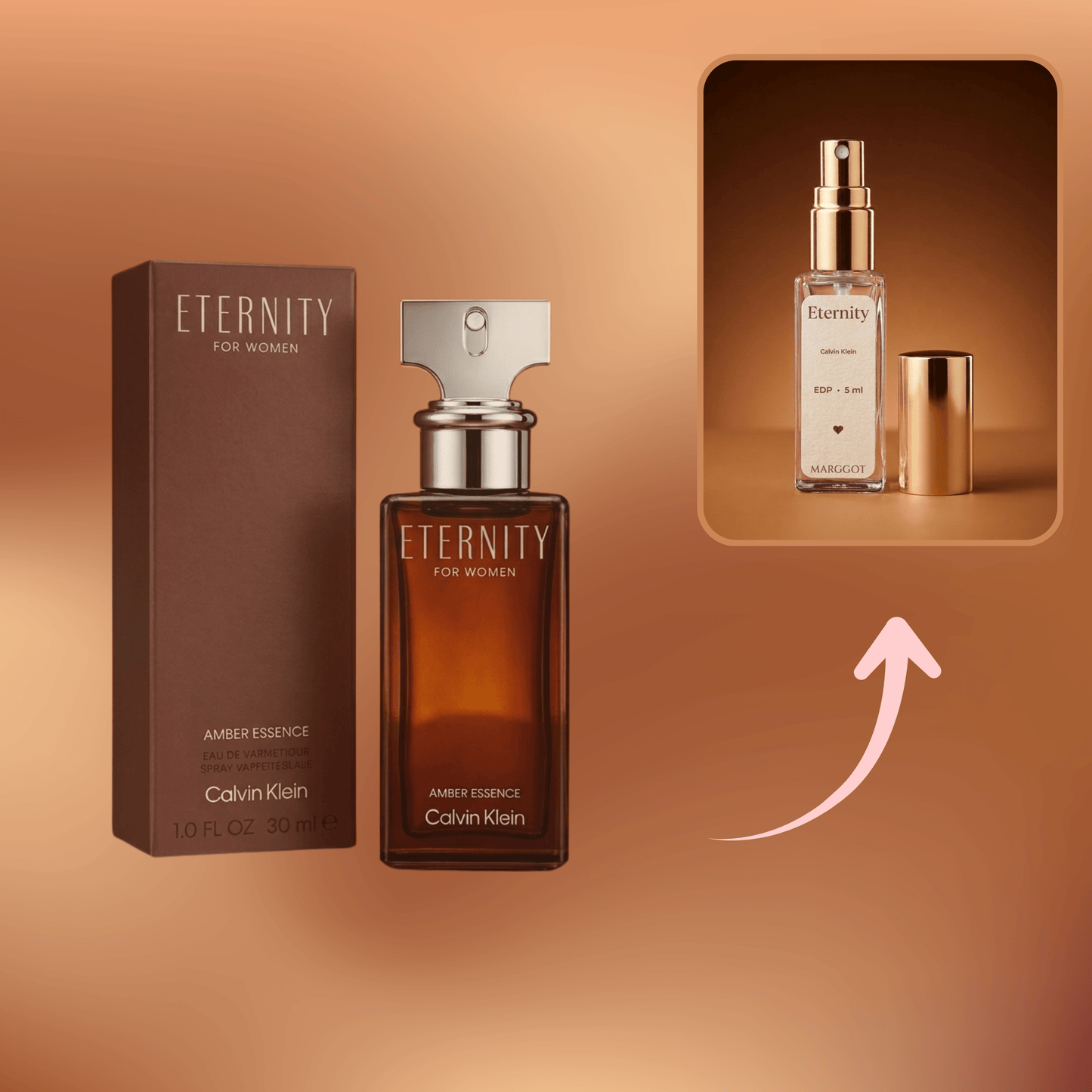 Decant Eternity Amber Essence Eau de Parfum - Calvin Klein - Marggot Perfumaria