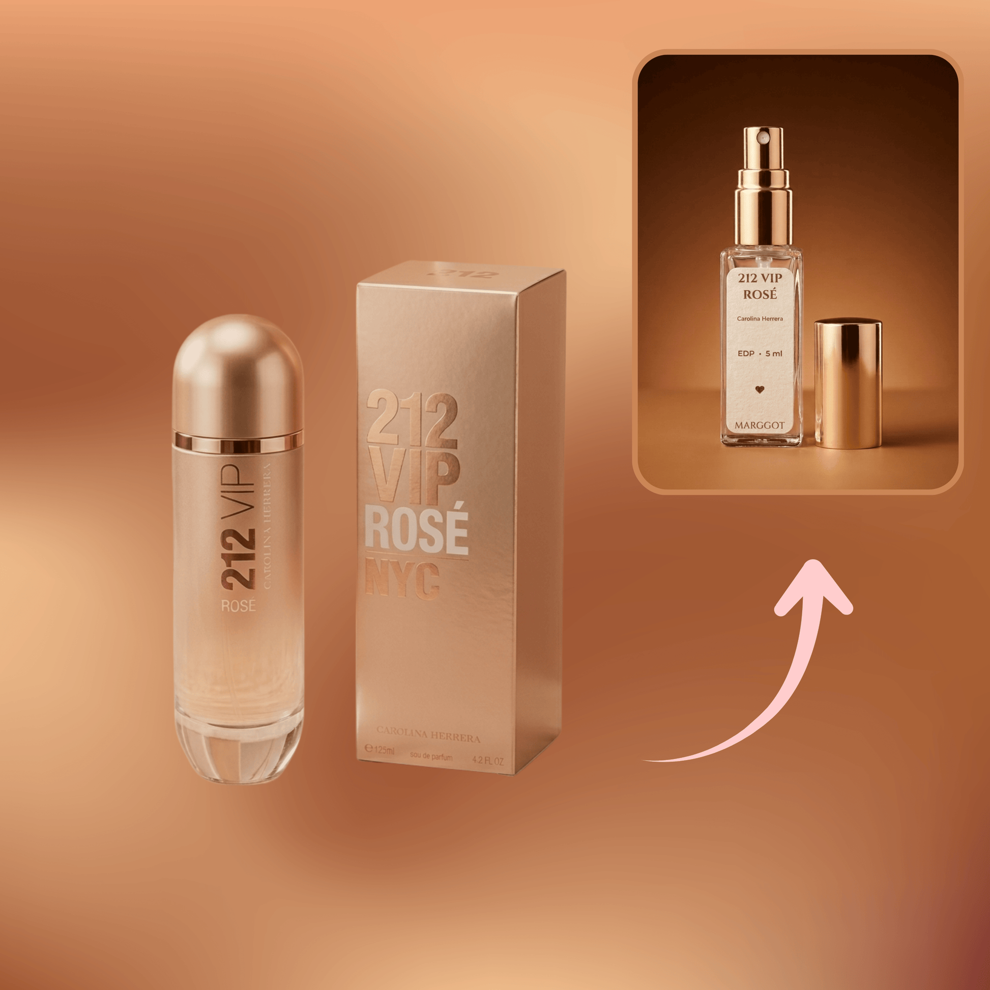 Decant 212 VIP Rosé Eau de Parfum - Carolina Herrera - Marggot Perfumaria